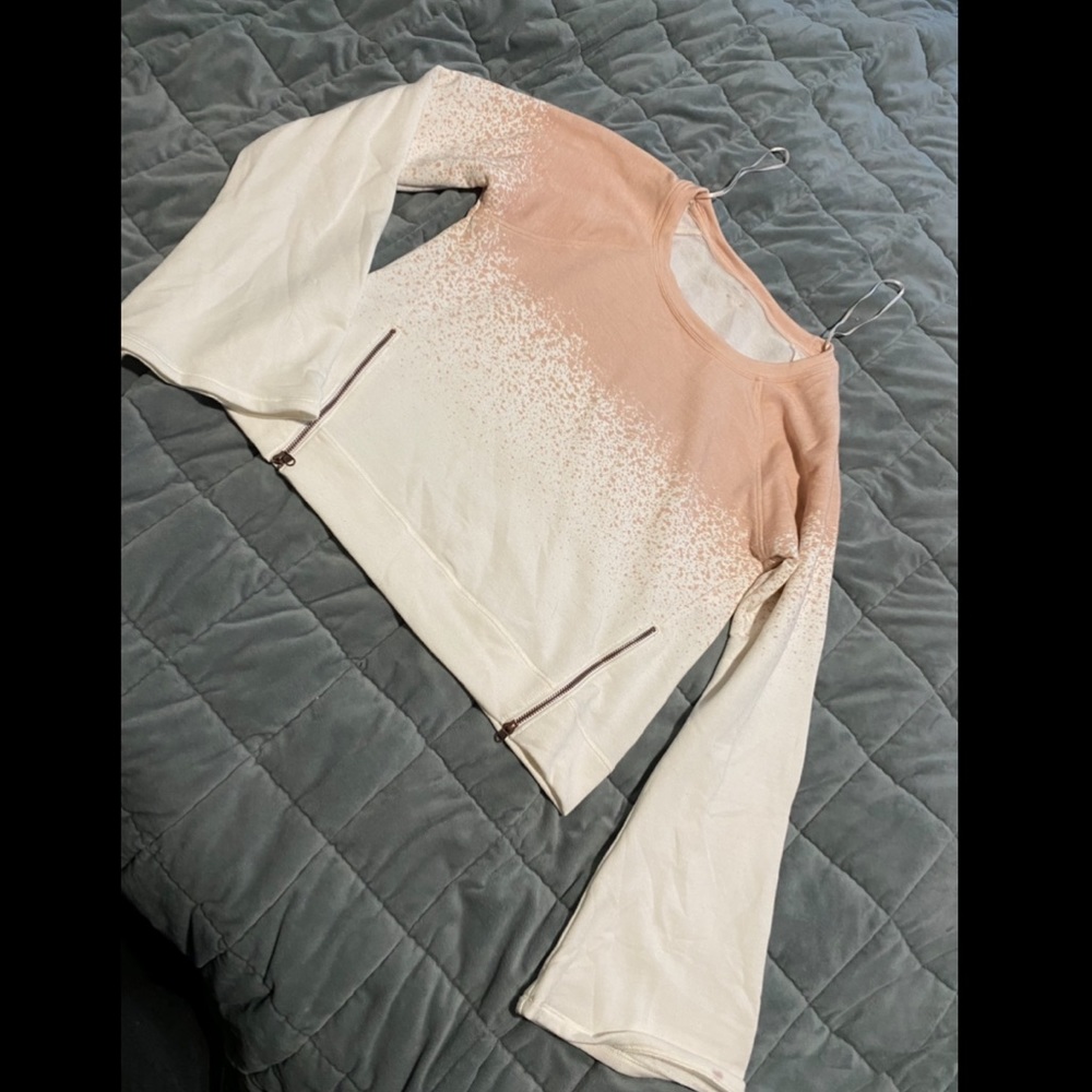 Pink and White athletic crop top
